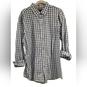 Michael Kors Navy and White Plaid Shirt